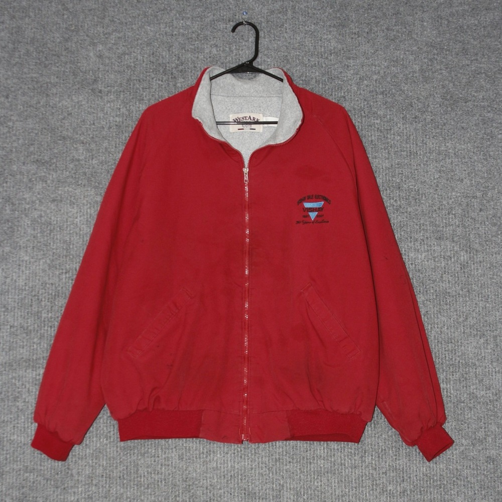 Westark Mens Red Vishay Dale Electronics Jacket Zip Up Windbreaker 50 Excellence